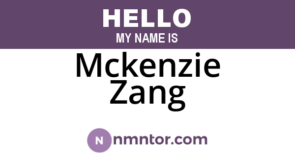 Mckenzie Zang