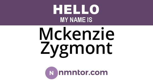 Mckenzie Zygmont