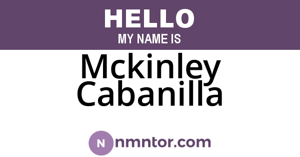Mckinley Cabanilla