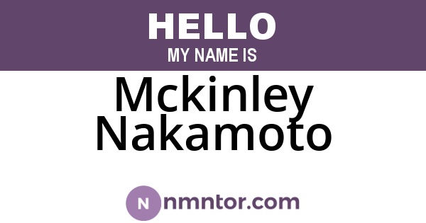 Mckinley Nakamoto