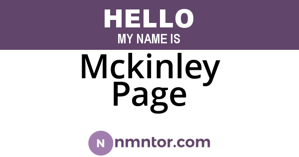 Mckinley Page