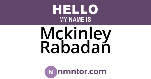 Mckinley Rabadan