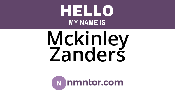 Mckinley Zanders