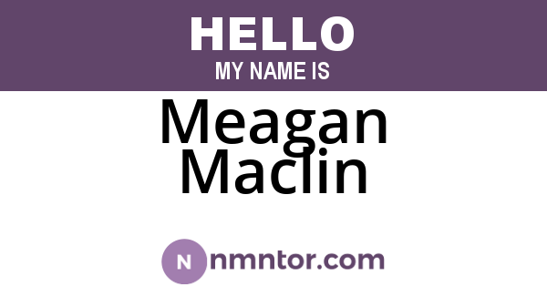 Meagan Maclin