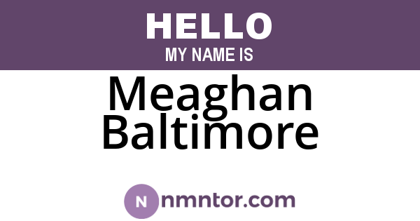 Meaghan Baltimore