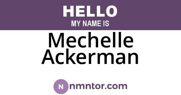 Mechelle Ackerman