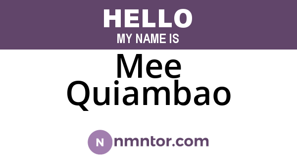 Mee Quiambao