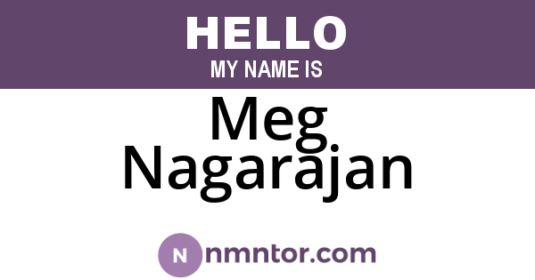 Meg Nagarajan