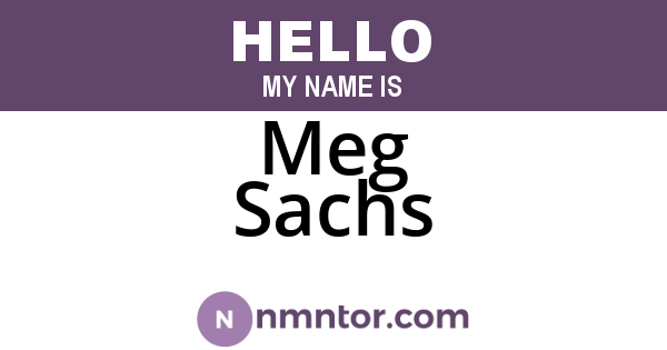 Meg Sachs