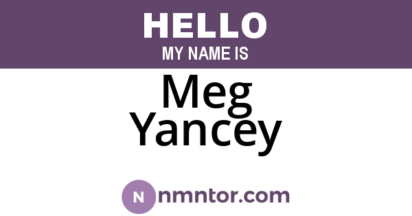 Meg Yancey