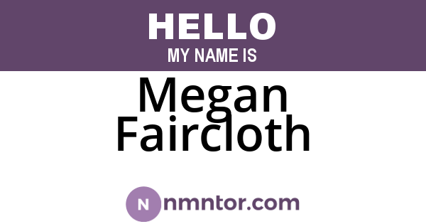 Megan Faircloth