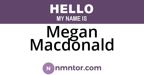 Megan Macdonald