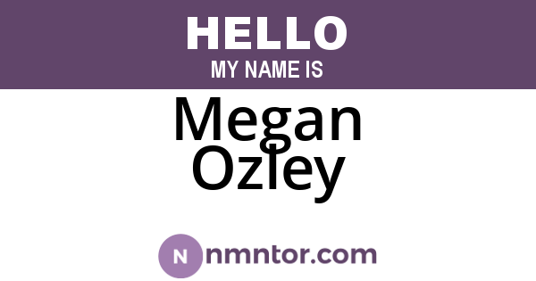 Megan Ozley