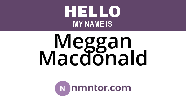 Meggan Macdonald