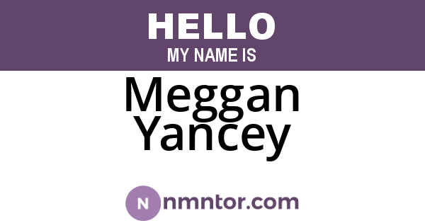 Meggan Yancey