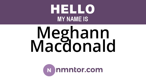 Meghann Macdonald