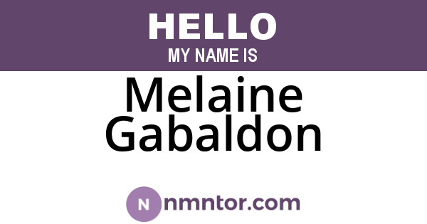 Melaine Gabaldon