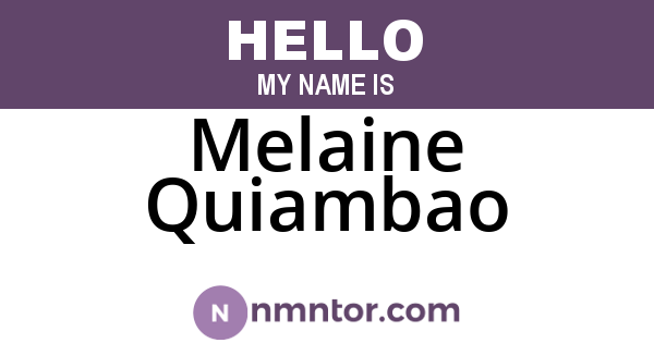 Melaine Quiambao
