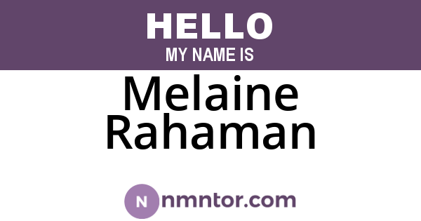 Melaine Rahaman