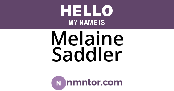 Melaine Saddler