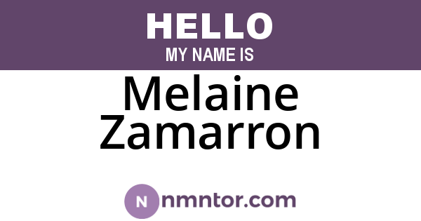 Melaine Zamarron