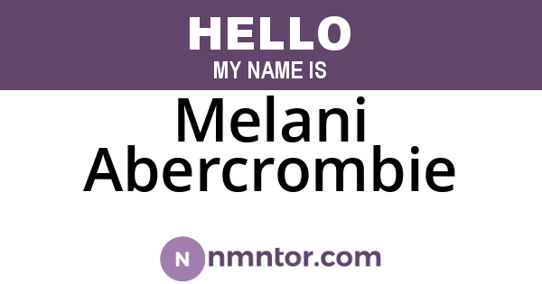 Melani Abercrombie