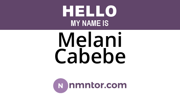 Melani Cabebe