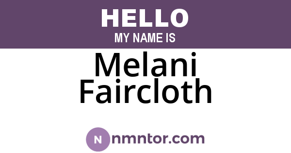 Melani Faircloth