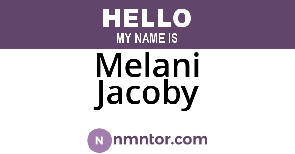 Melani Jacoby