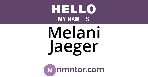 Melani Jaeger