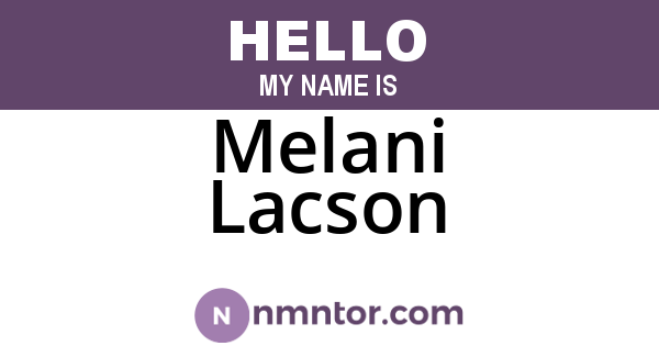 Melani Lacson