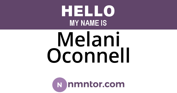 Melani Oconnell