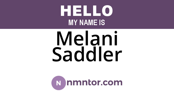 Melani Saddler