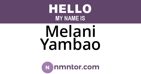 Melani Yambao