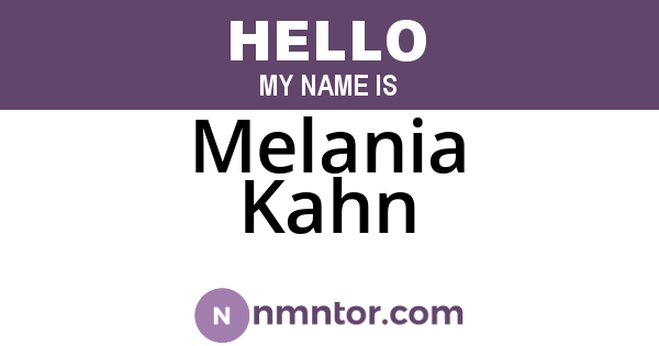 Melania Kahn