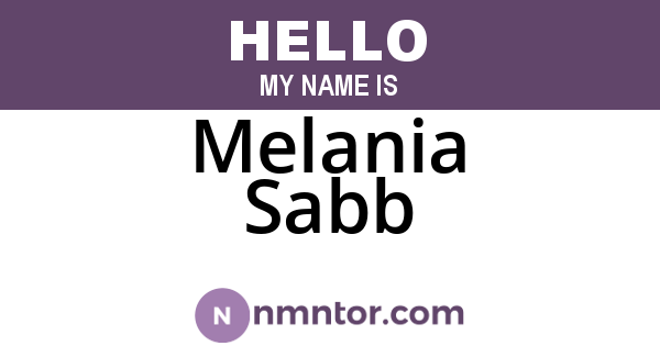 Melania Sabb