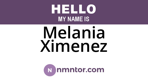 Melania Ximenez