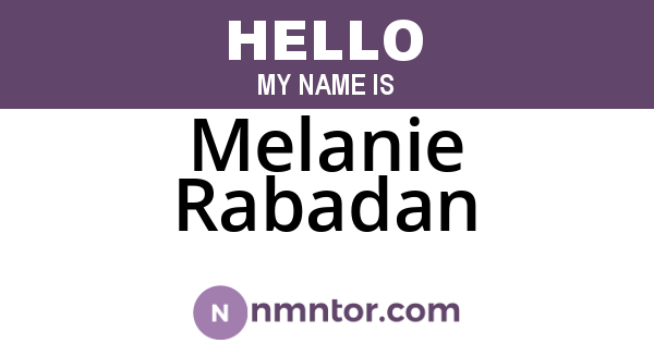 Melanie Rabadan
