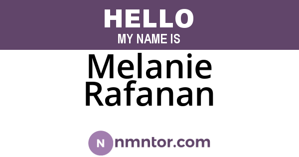Melanie Rafanan