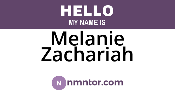 Melanie Zachariah