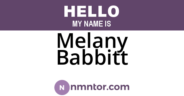 Melany Babbitt