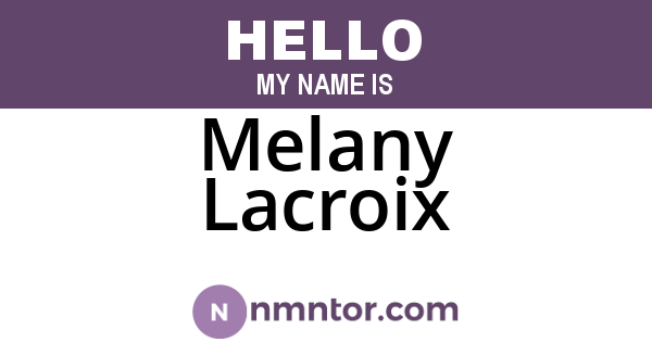 Melany Lacroix
