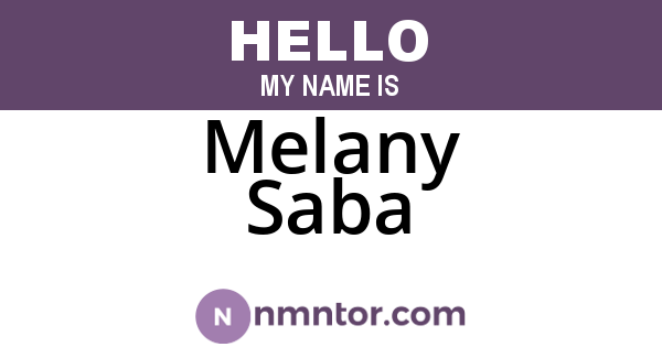 Melany Saba