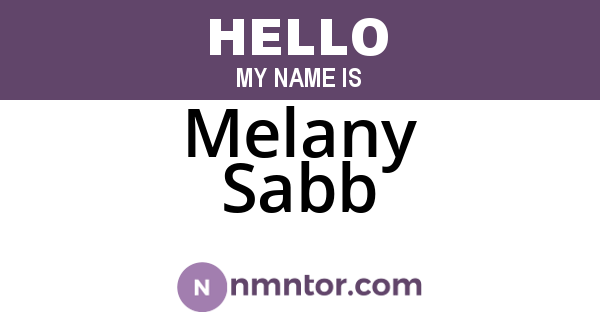 Melany Sabb