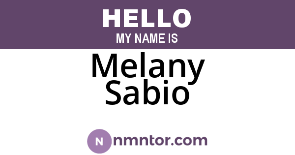 Melany Sabio