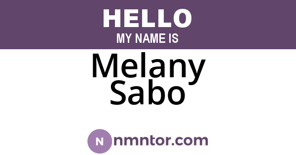 Melany Sabo