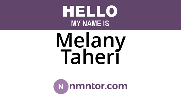Melany Taheri