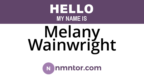 Melany Wainwright