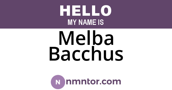 Melba Bacchus