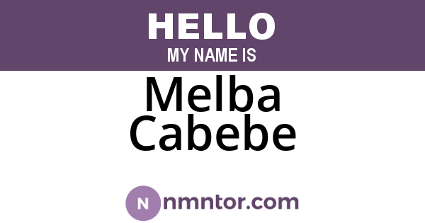 Melba Cabebe